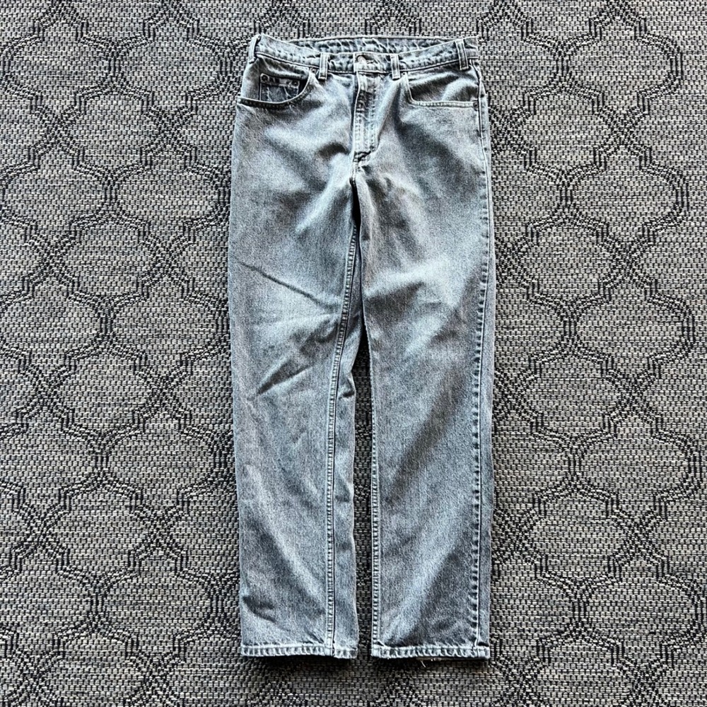 Levi's 516 Jeans Mens 34x32 Grey Acid Wash Vintage 90s Straight Leg Grunge